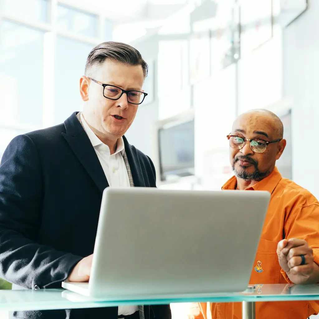 Person using computer at work