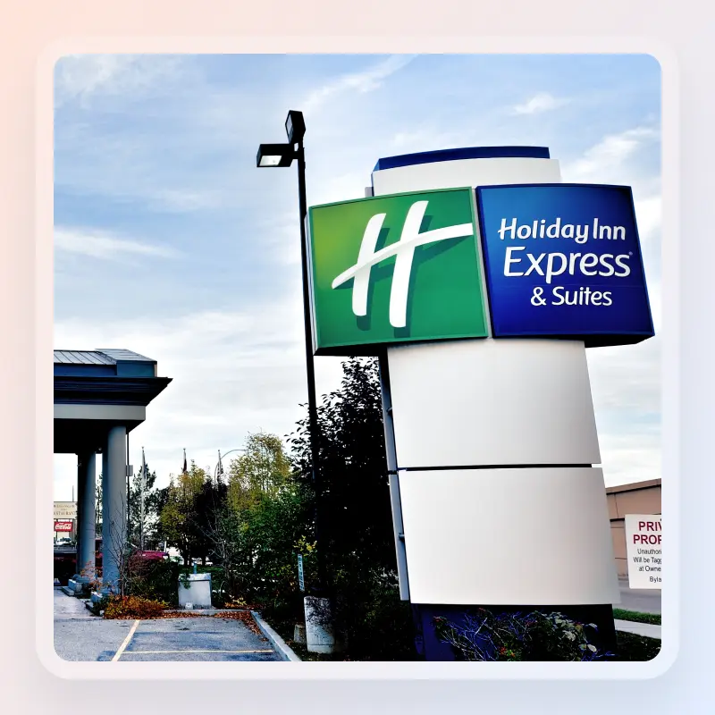 security camera installation at hotel Holiday Inn Express by Rollout Technologies